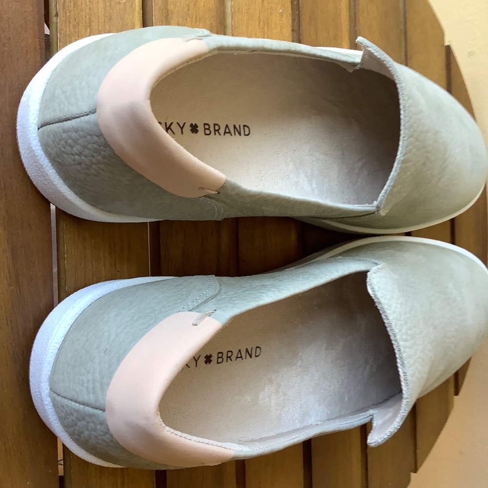 Lucky Brand Hadie Leather Slip On Loafer Sneaker Seagrass SZ 9 - Picture 9 of 15